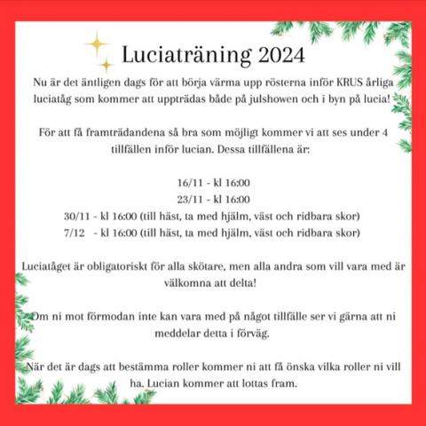 Luciaträning med KRUS