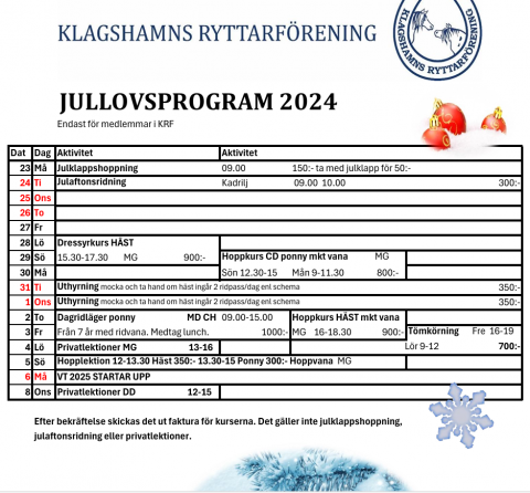 JULLOVSPROGRAM 2024